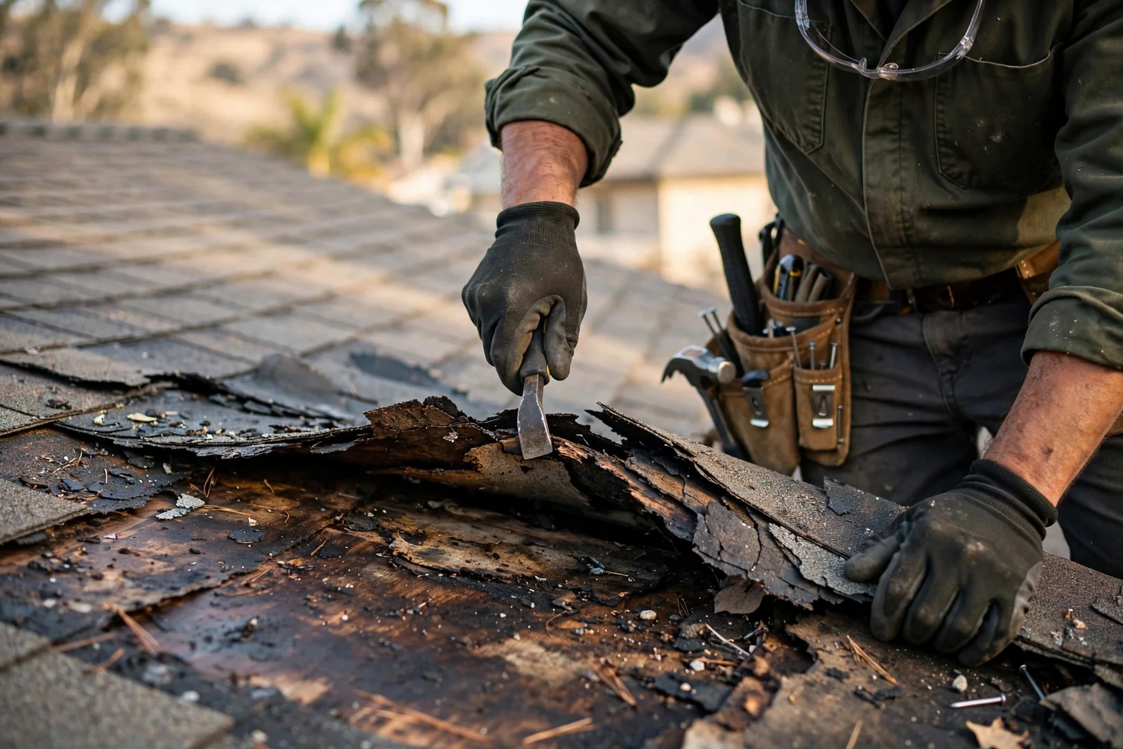 Downspout and gutter outlet directing water from roofline