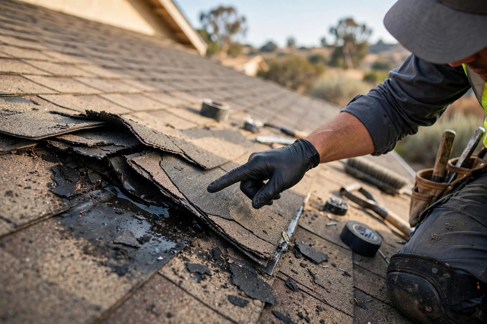 New metal panel roof with clean ridge cap and flashing