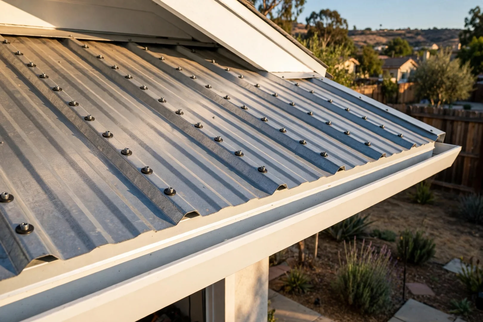 Exposed-Fastener Metal Panels Over a Detached Garage