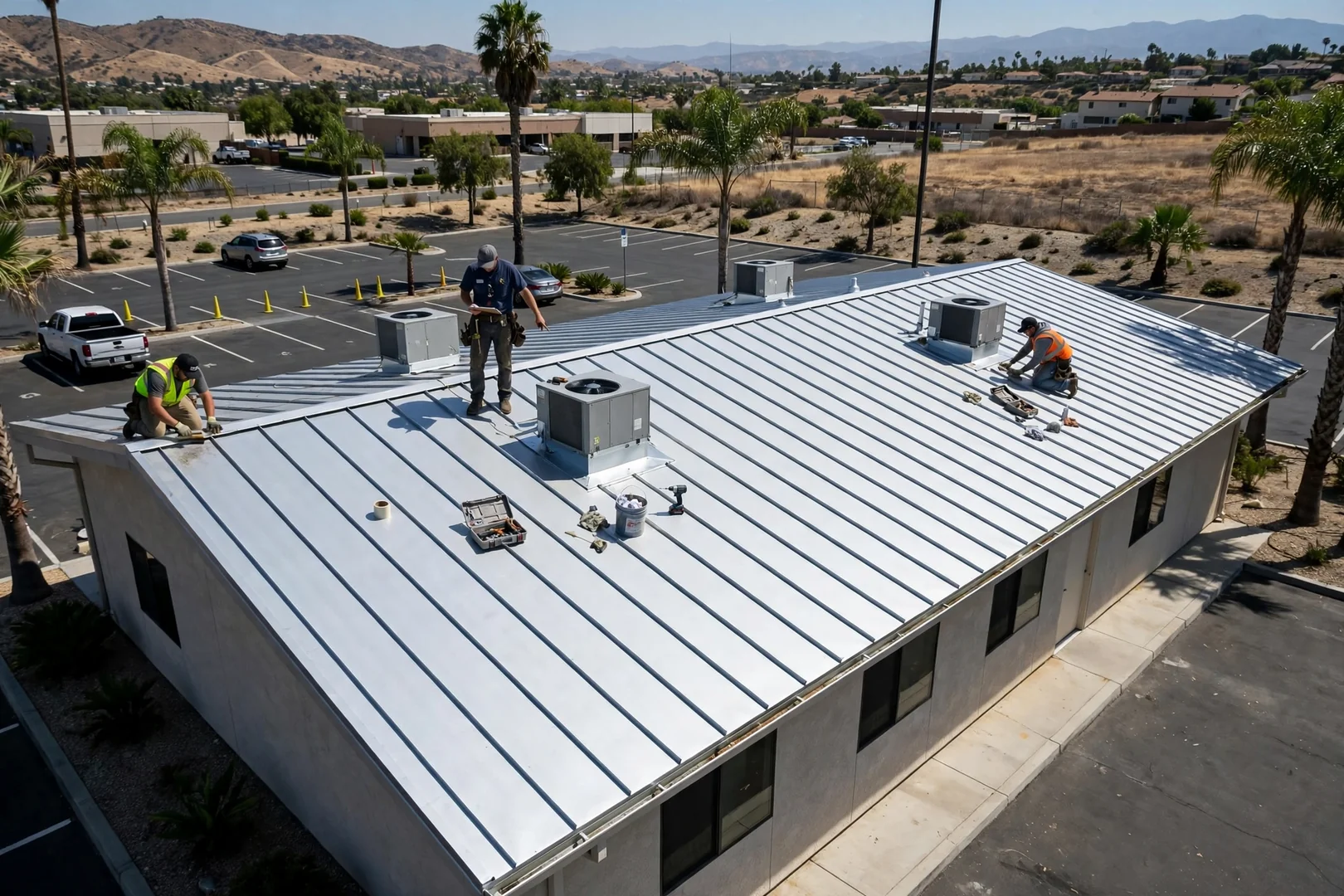 Low-Slope Commercial Metal Roof Retrofit in Murrieta