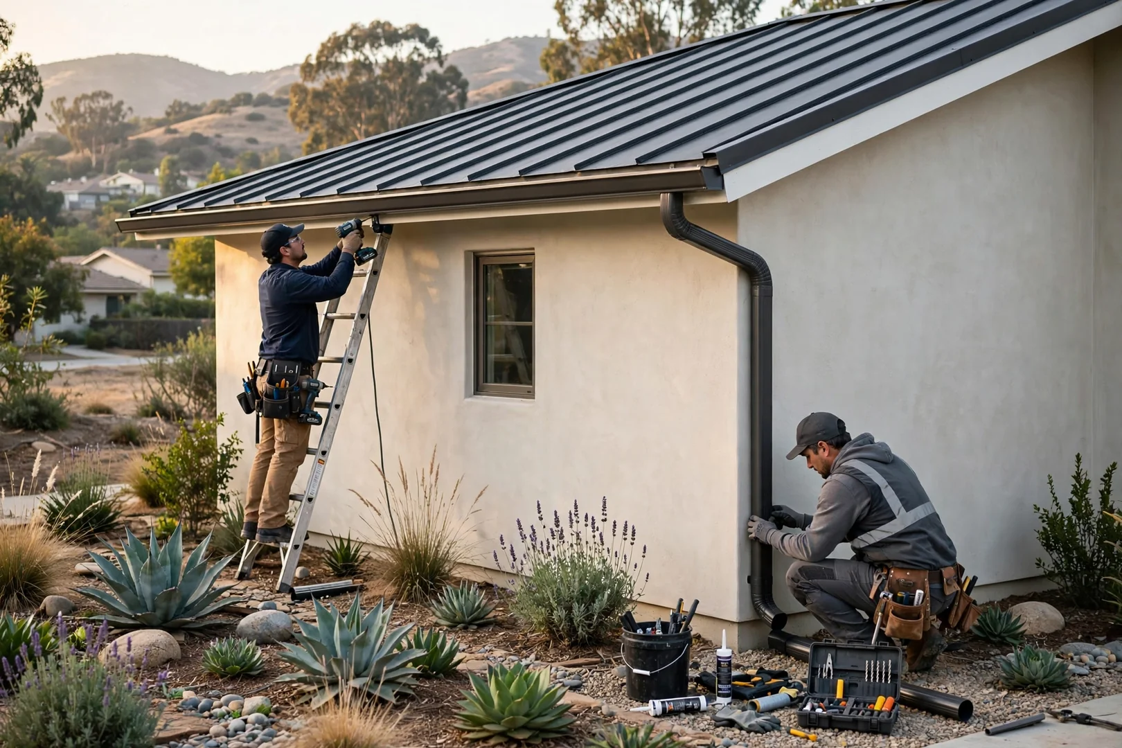 Metal Roof and Gutter Replacement on a Single-Story Home