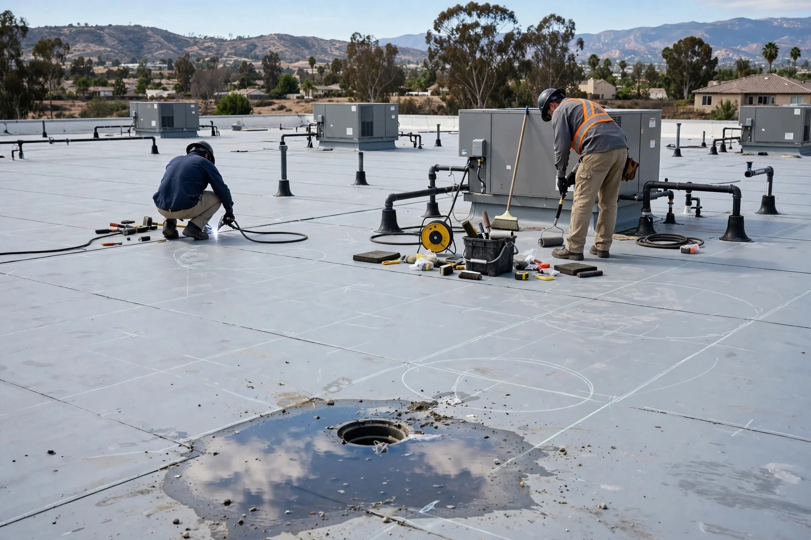 Low-Slope Commercial Roof Inspection in Murrieta