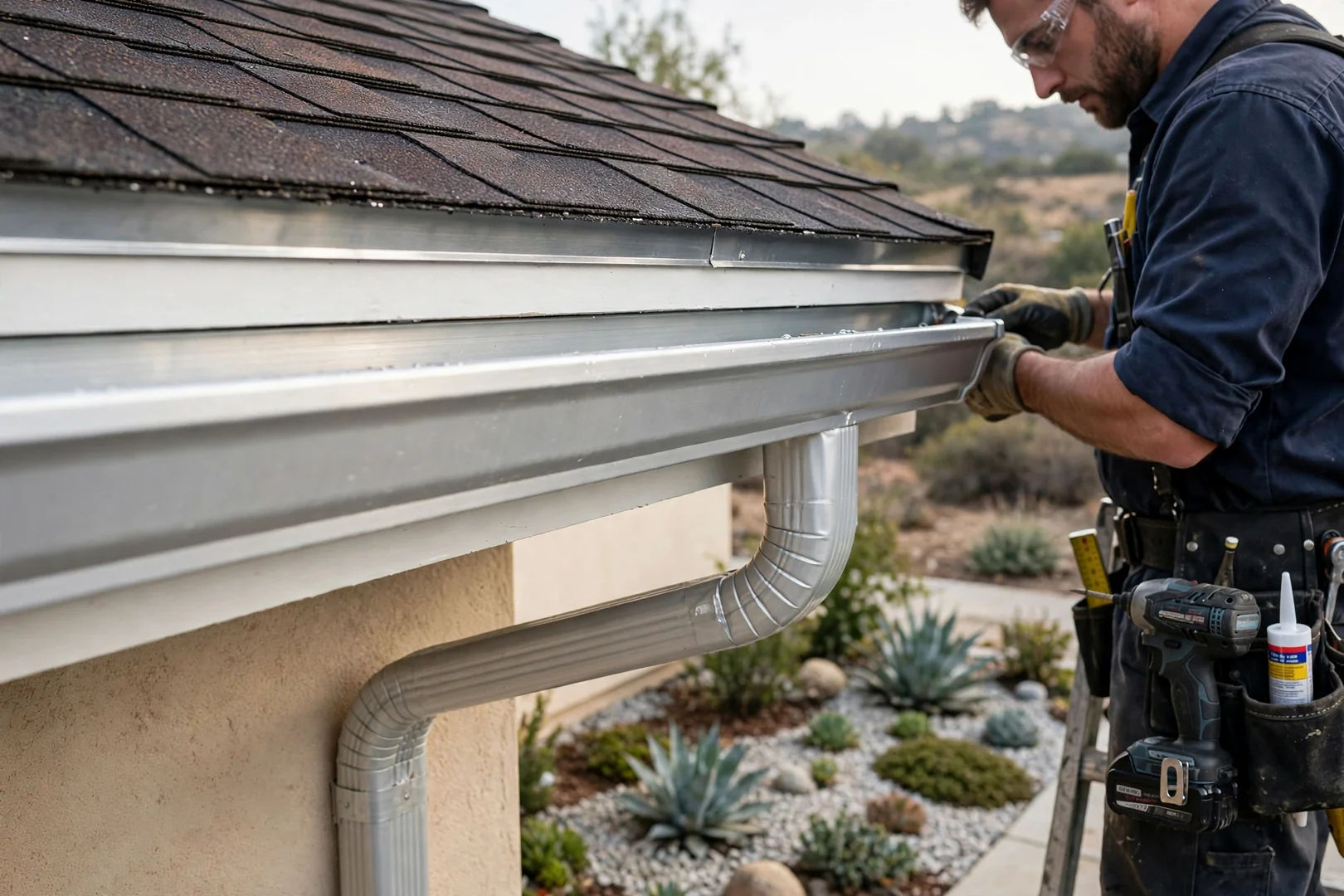 Roof Replacement Paired With New Gutter Installation