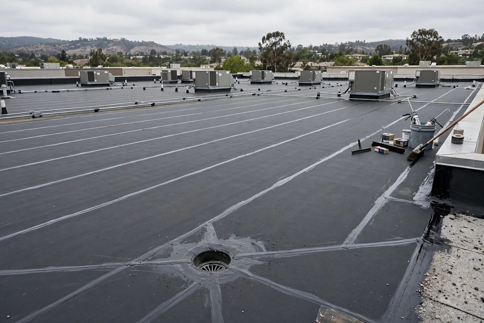 Commercial Flat Roof Storm Repair in Murrieta